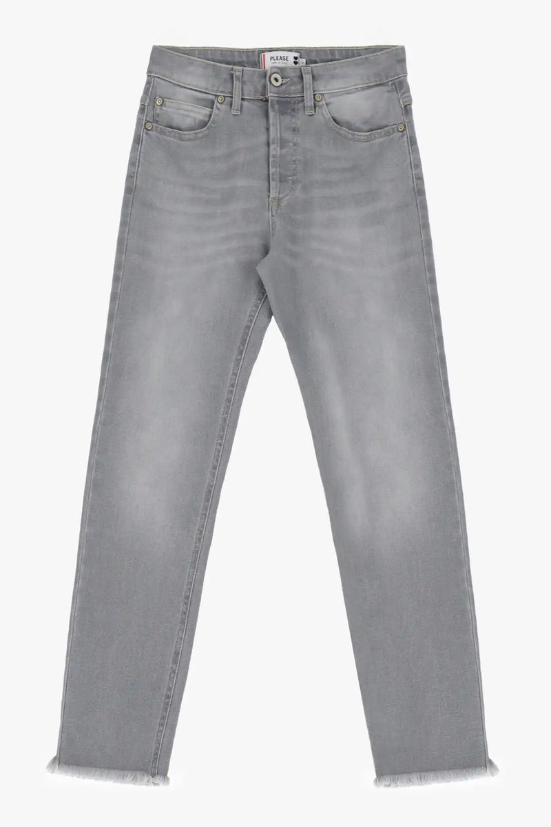 Jean Please effrangé Grigio Denim