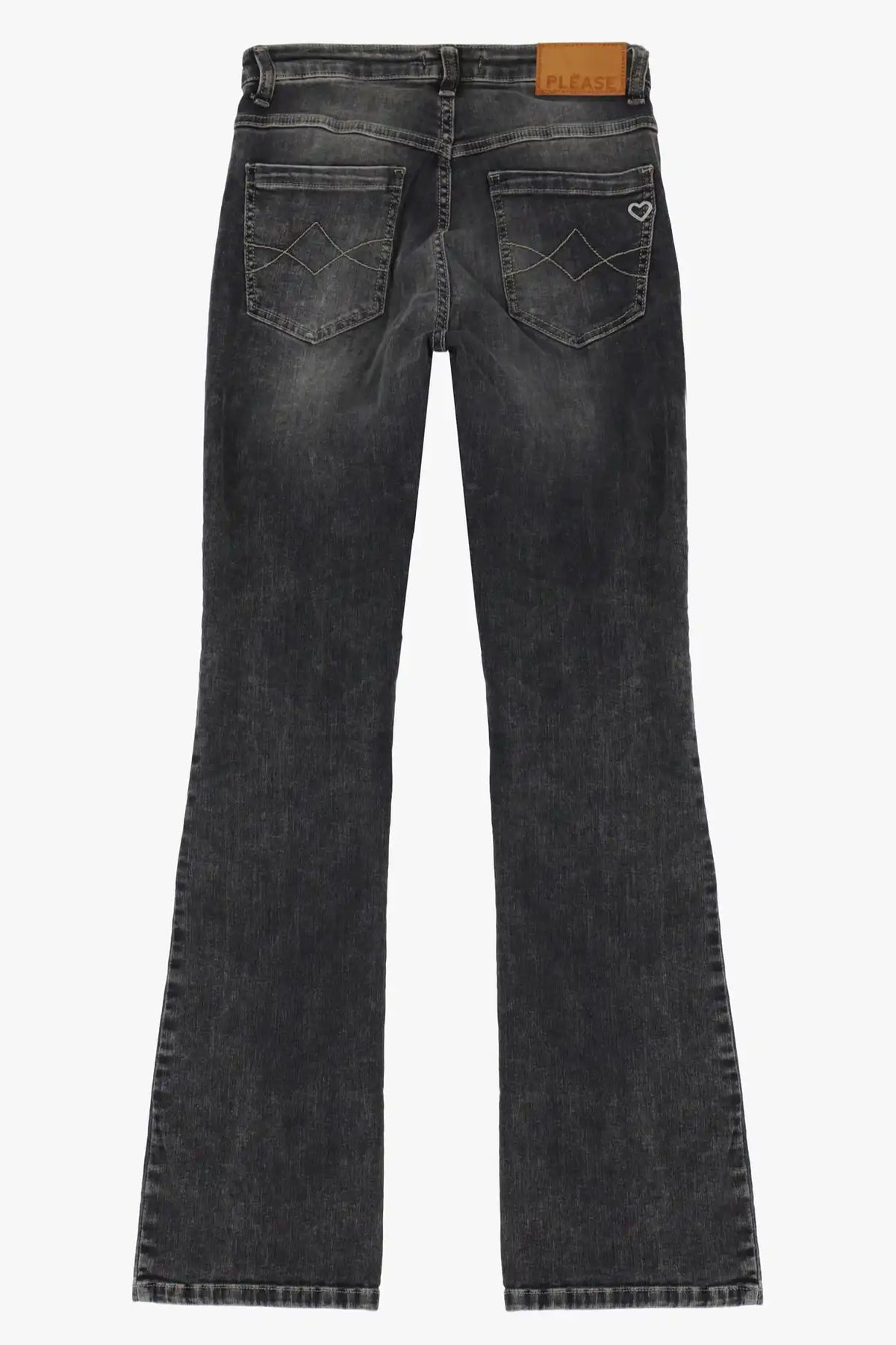 Jean Please Flare délavé Nero Denim