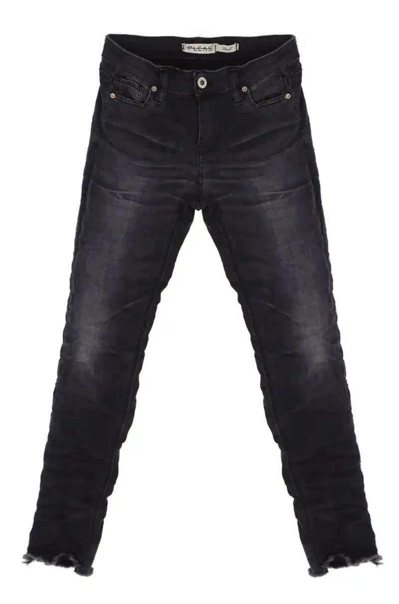 Jean Please Slim effrangé Nero