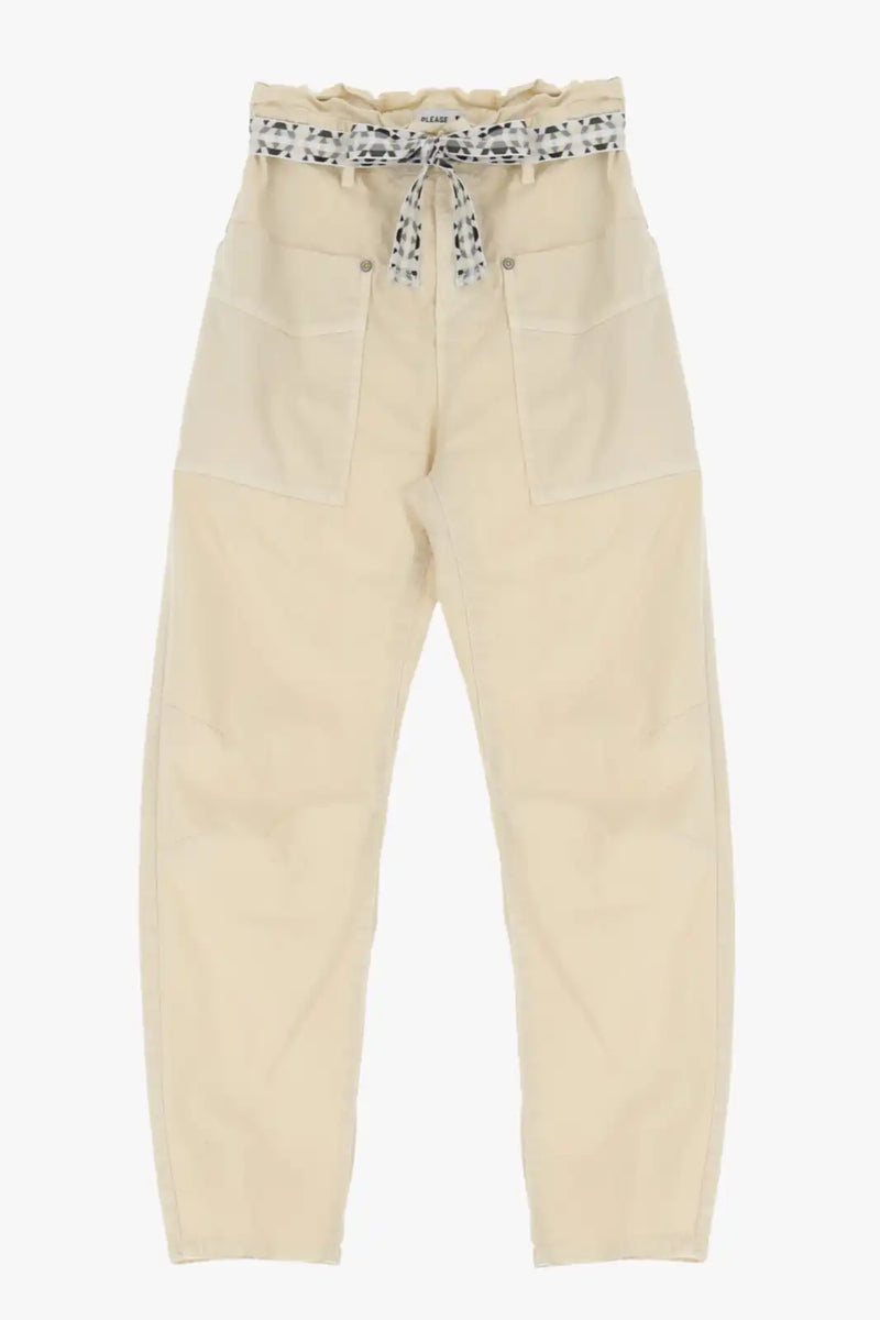 Jean Please Paper-bag Ceinture Chalk