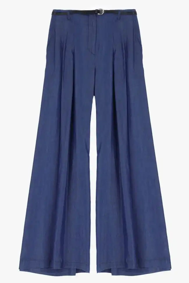Pantalon Large Imperial Ceinture Blu Denim