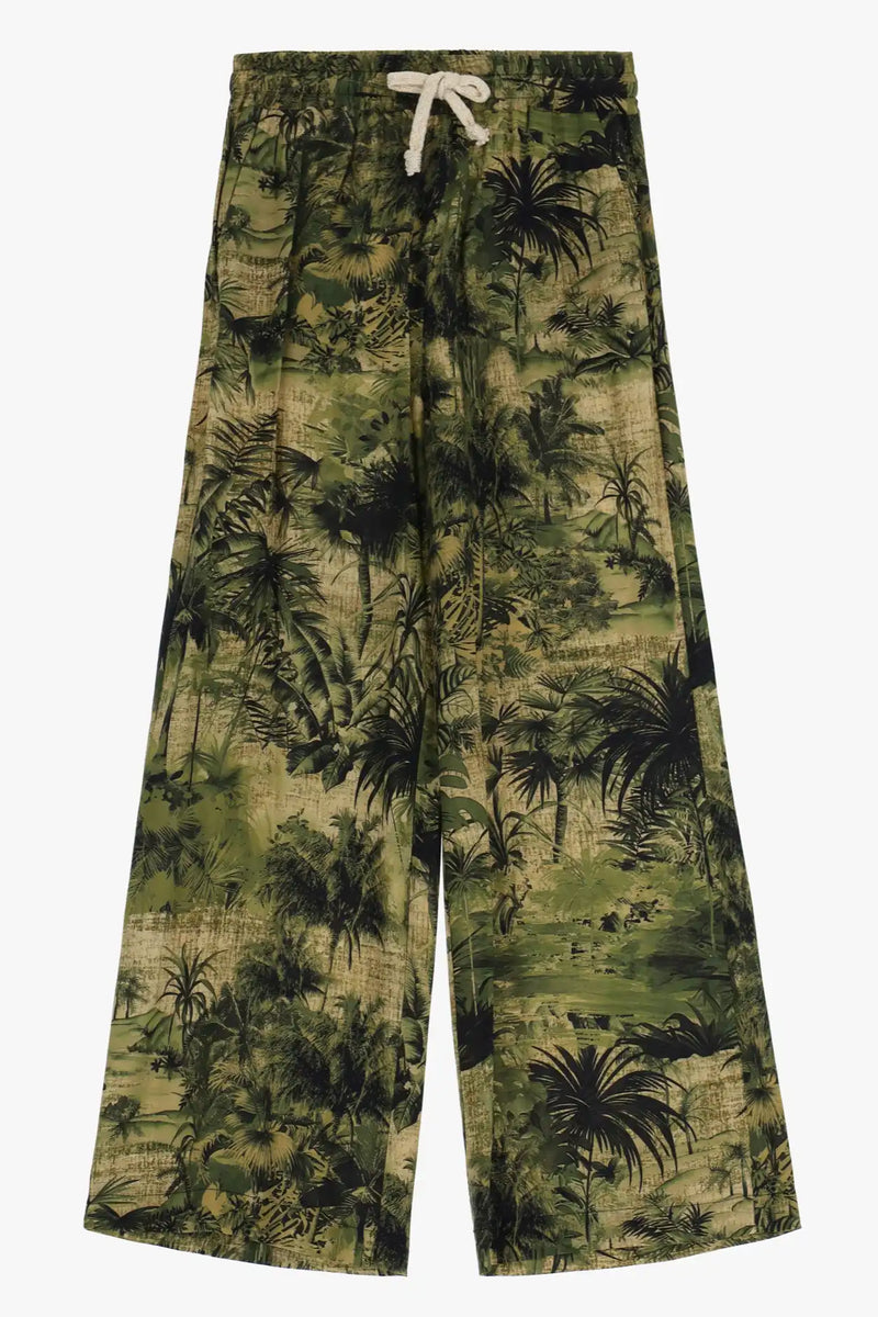 Pantalon Palazzo Please Imprimé Verde