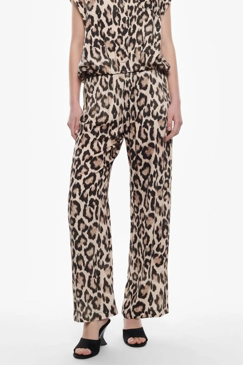 Pantalon Palazzo Imperial léopard Beige/Nero