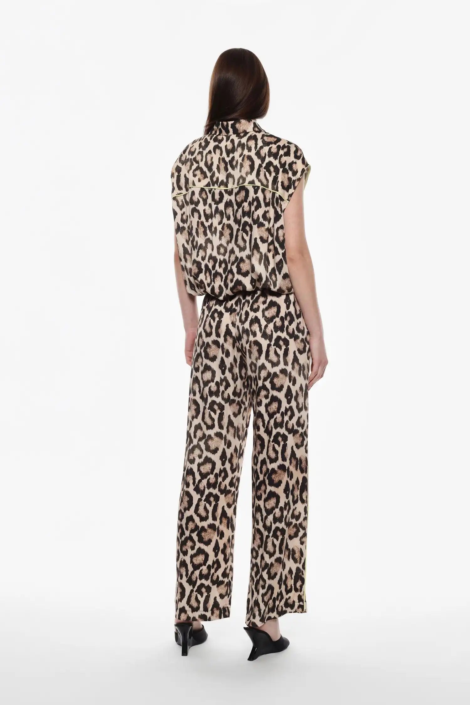 Pantalon Palazzo Imperial léopard Beige/Nero