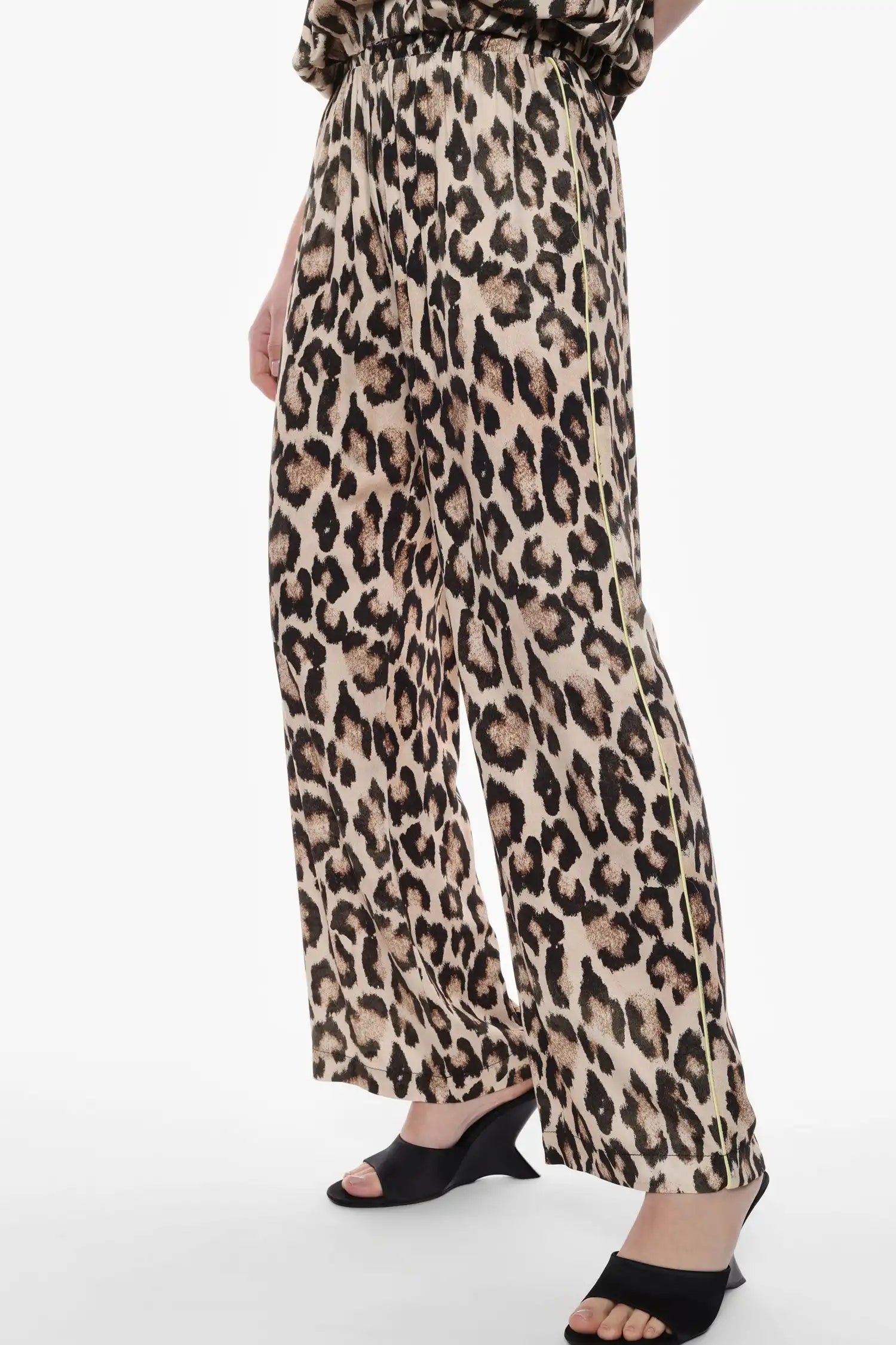 Pantalon Palazzo Imperial léopard Beige/Nero