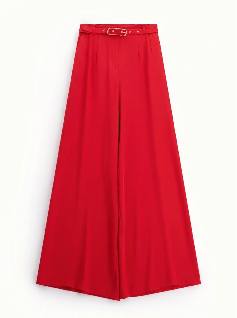 Pantalon Large Imperial avec ceinture Rosso