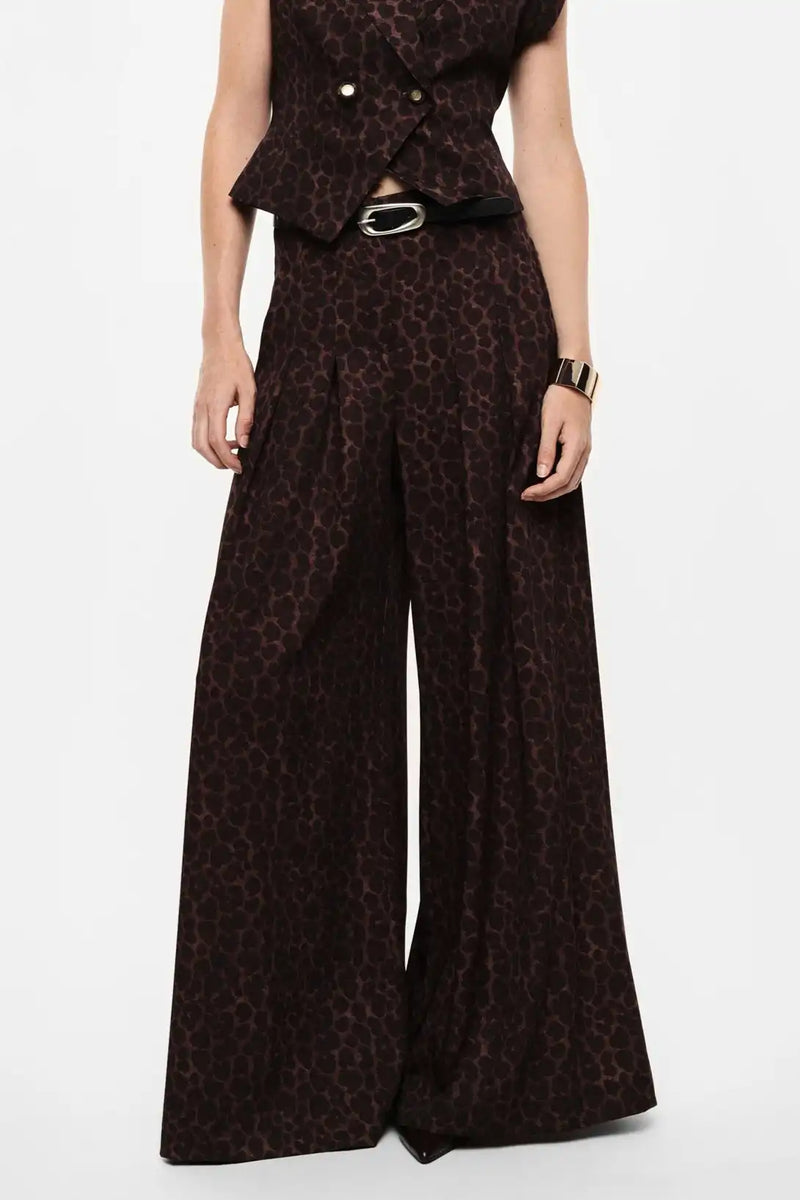 Pantalon Large Imperial Ceinture Léopard Moro