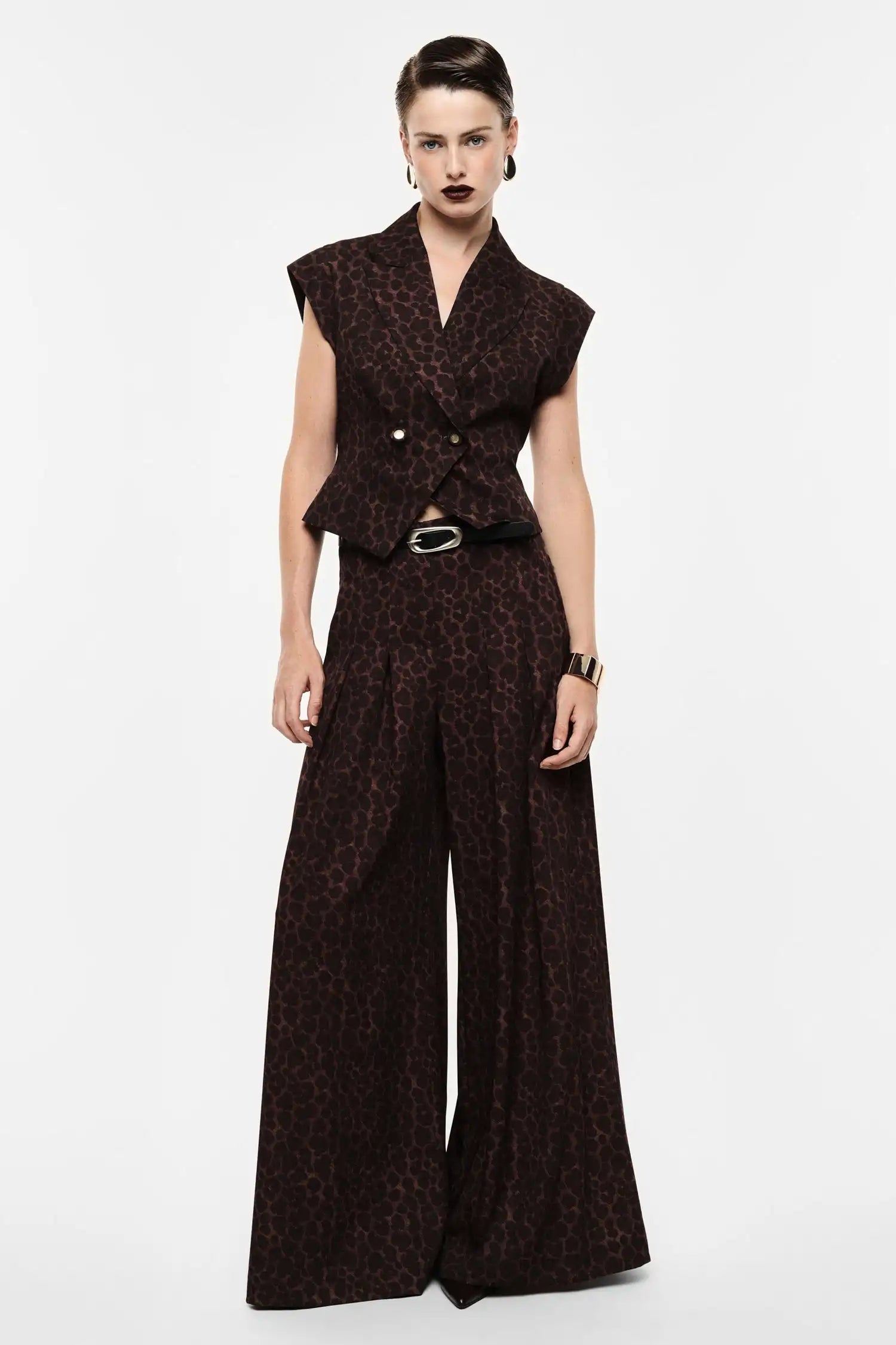 Pantalon Large Imperial Ceinture Léopard Moro