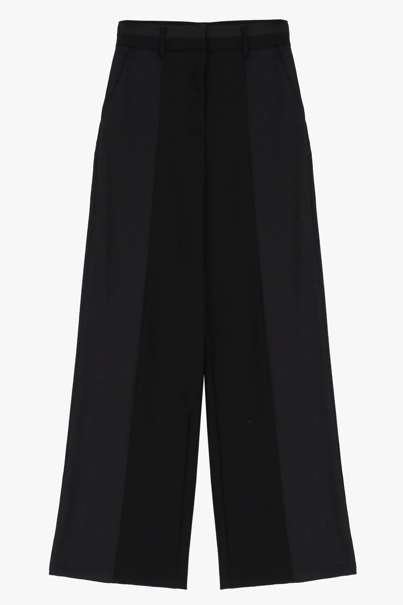 Pantalon Palazzo Imperial Satin Nero