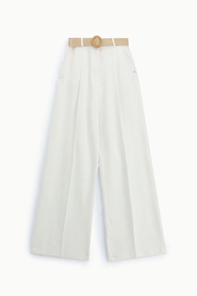 Pantalon Palazzo Please avec ceinture Panna