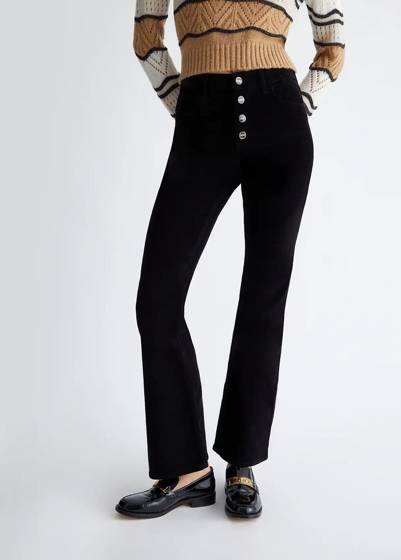 Pantalon Bootcut Liu Jo en velours Nero