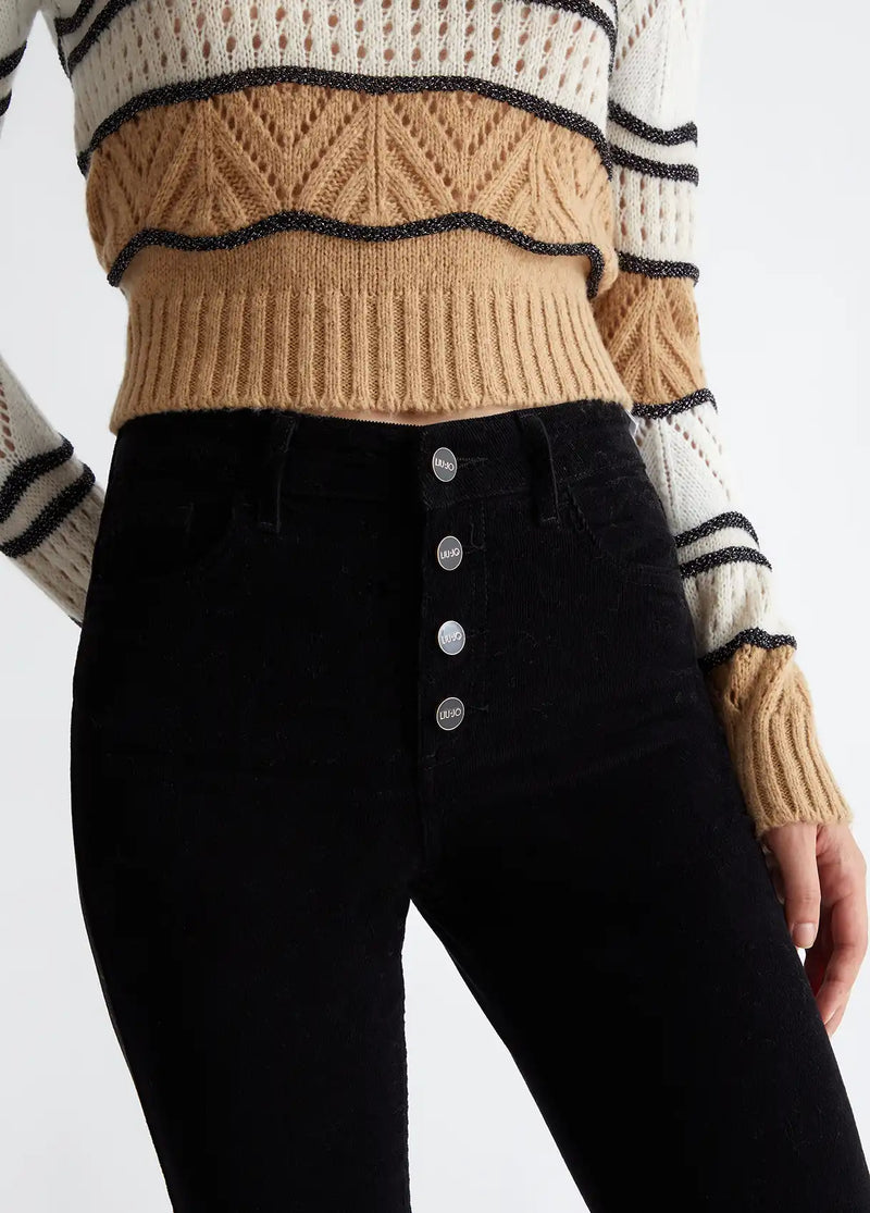 Pantalon Bootcut Liu Jo en velours Nero