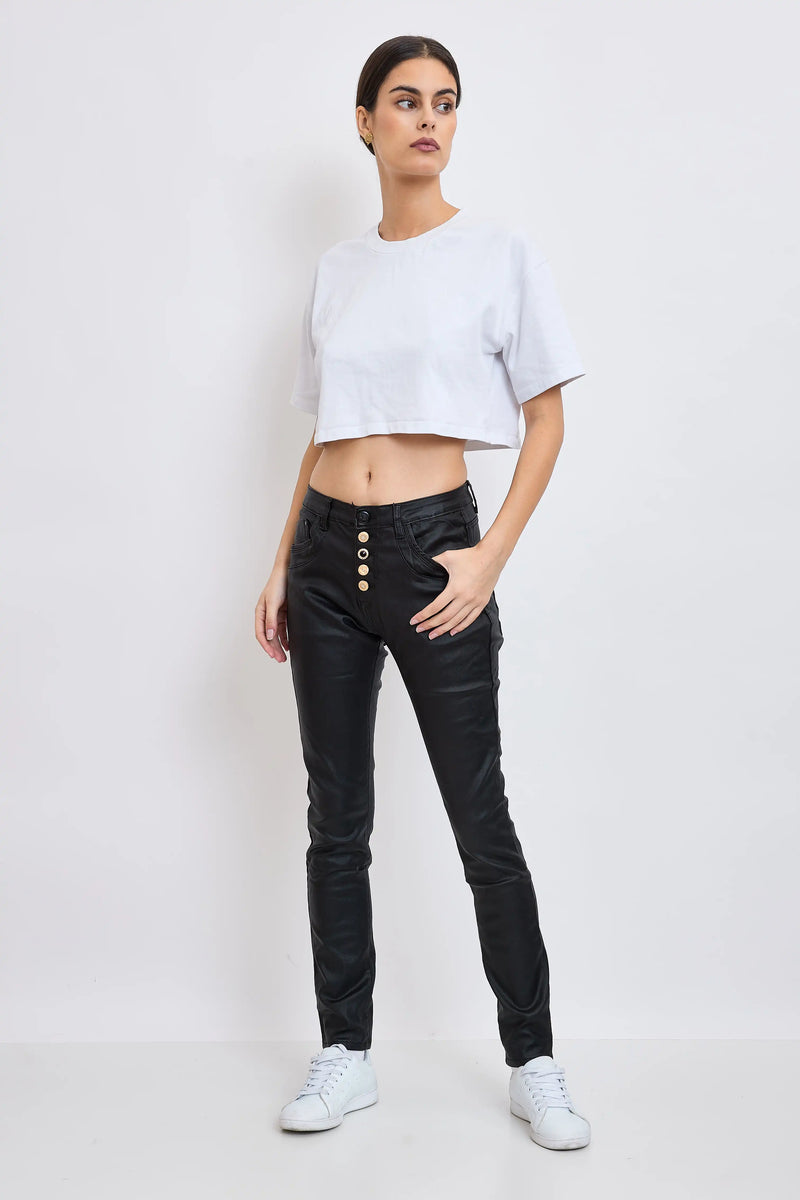 Pantalon Place du Jour Enduit Noir