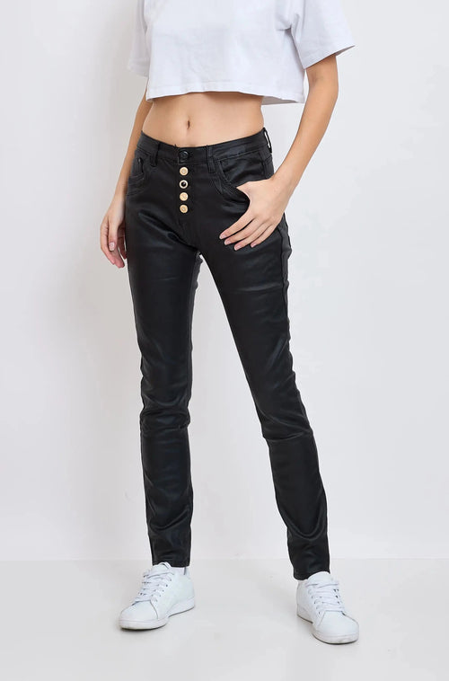 Pantalon Place du Jour Enduit Noir
