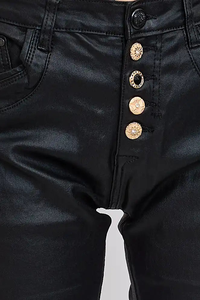 Pantalon Place du Jour Enduit Noir