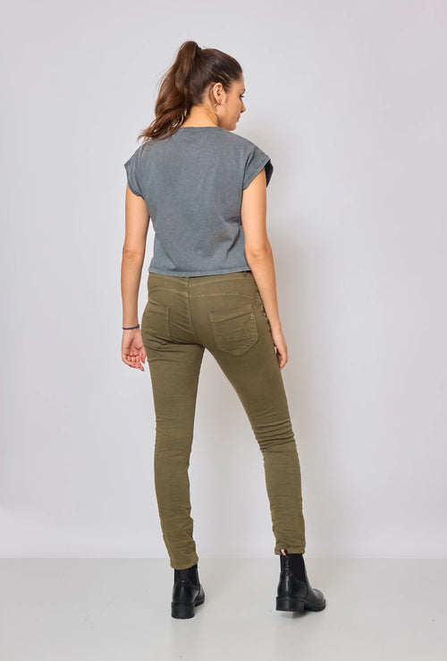 Pantalon Place du Jour Kaki Foncé