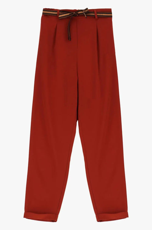 Pantalon Chino Please avec Ceinture Terracotta
