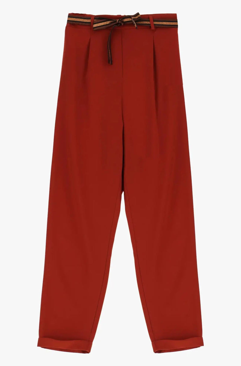 Pantalon Chino Please avec Ceinture Terracotta
