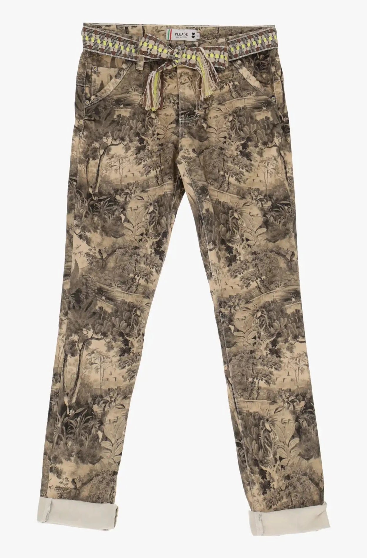 Pantalon PLEASE avec ceinture Imprim Madreperla Livraison GRATUITE