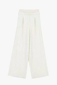 Pantalon taille élastique rayé Imperial Panna