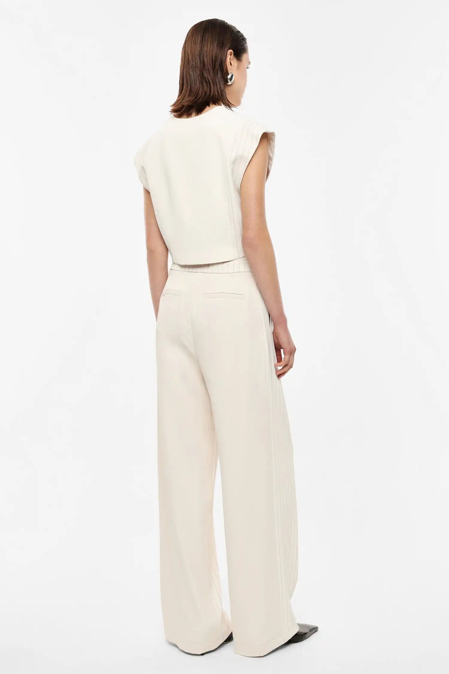 Pantalon taille élastique rayé Imperial Panna