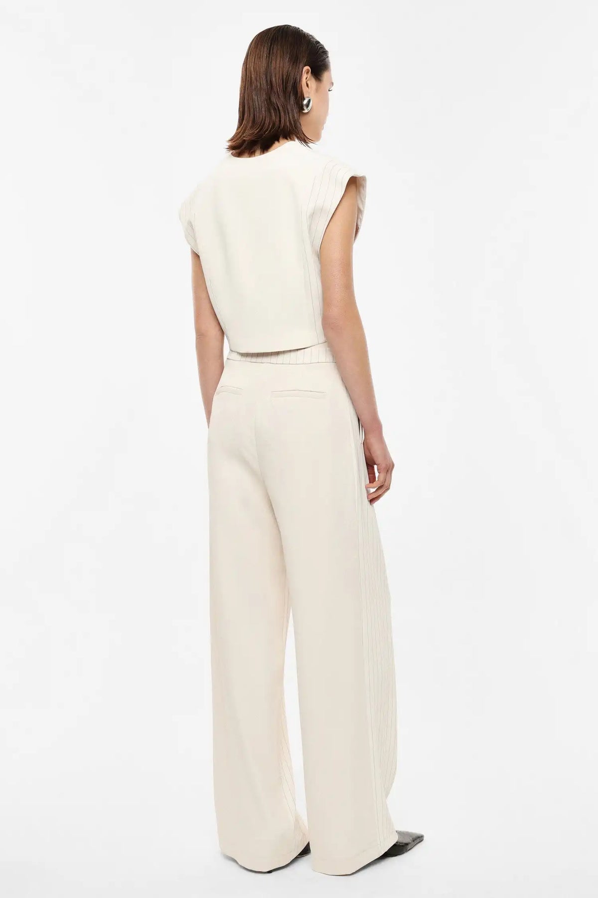 Pantalon taille élastique rayé Imperial Panna