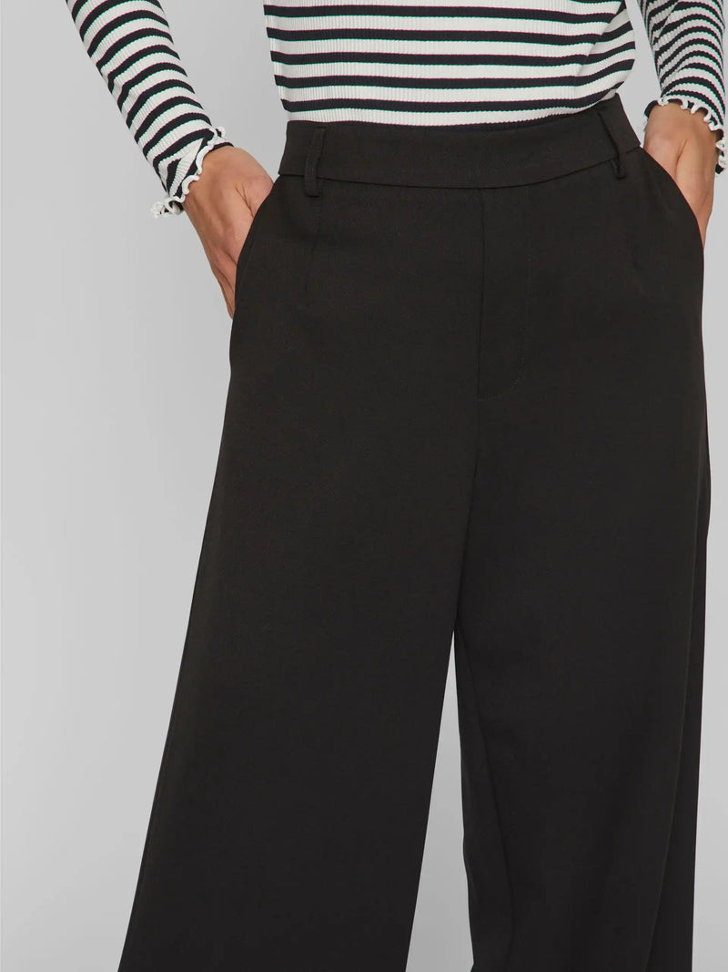 Pantalon large Vila Vivarone Black