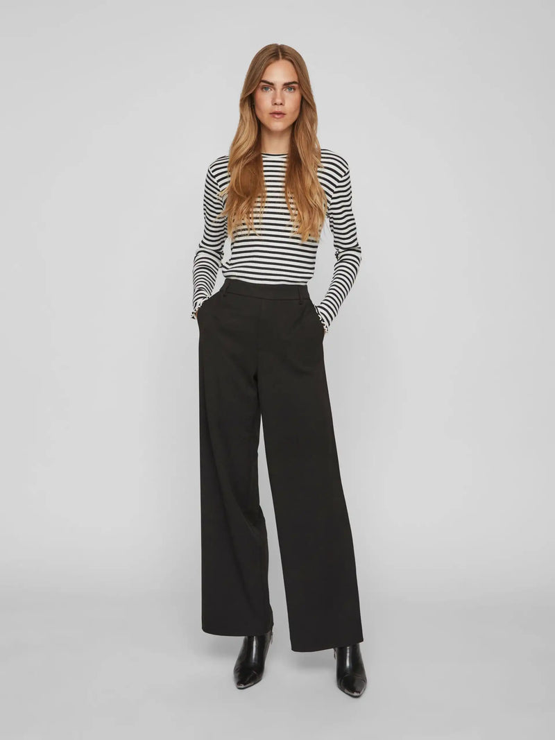 Pantalon large Vila Vivarone Black