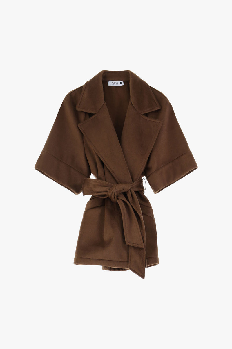 Blazer kimono Please ceinture en drap doux Cacao