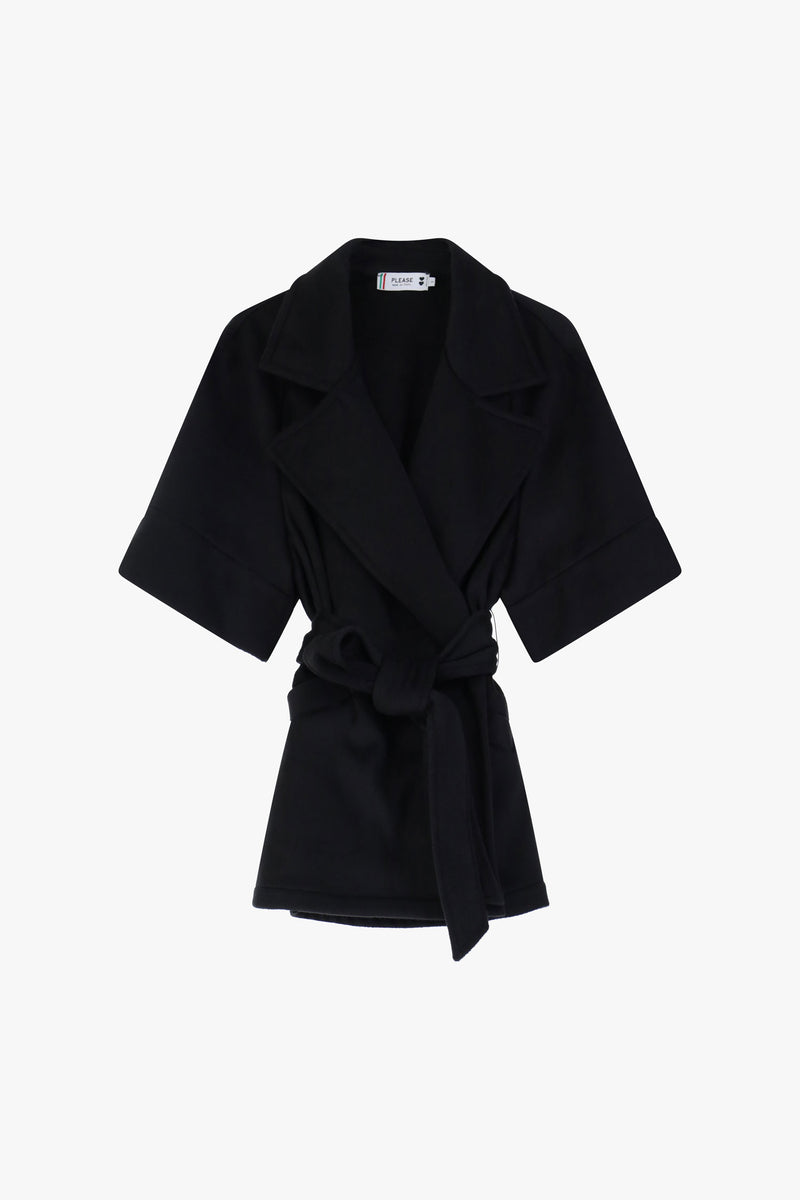 Blazer kimono Please ceinture en drap doux Nero