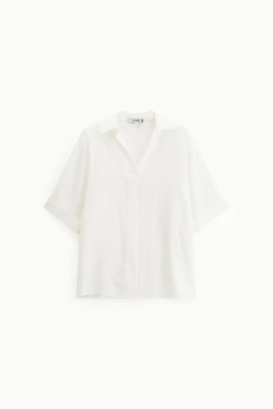Chemise Please en tissu gaufré Bianco