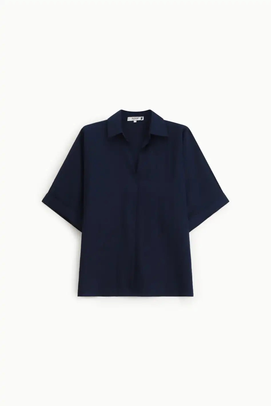 Chemise Please en tissu gaufré Blu