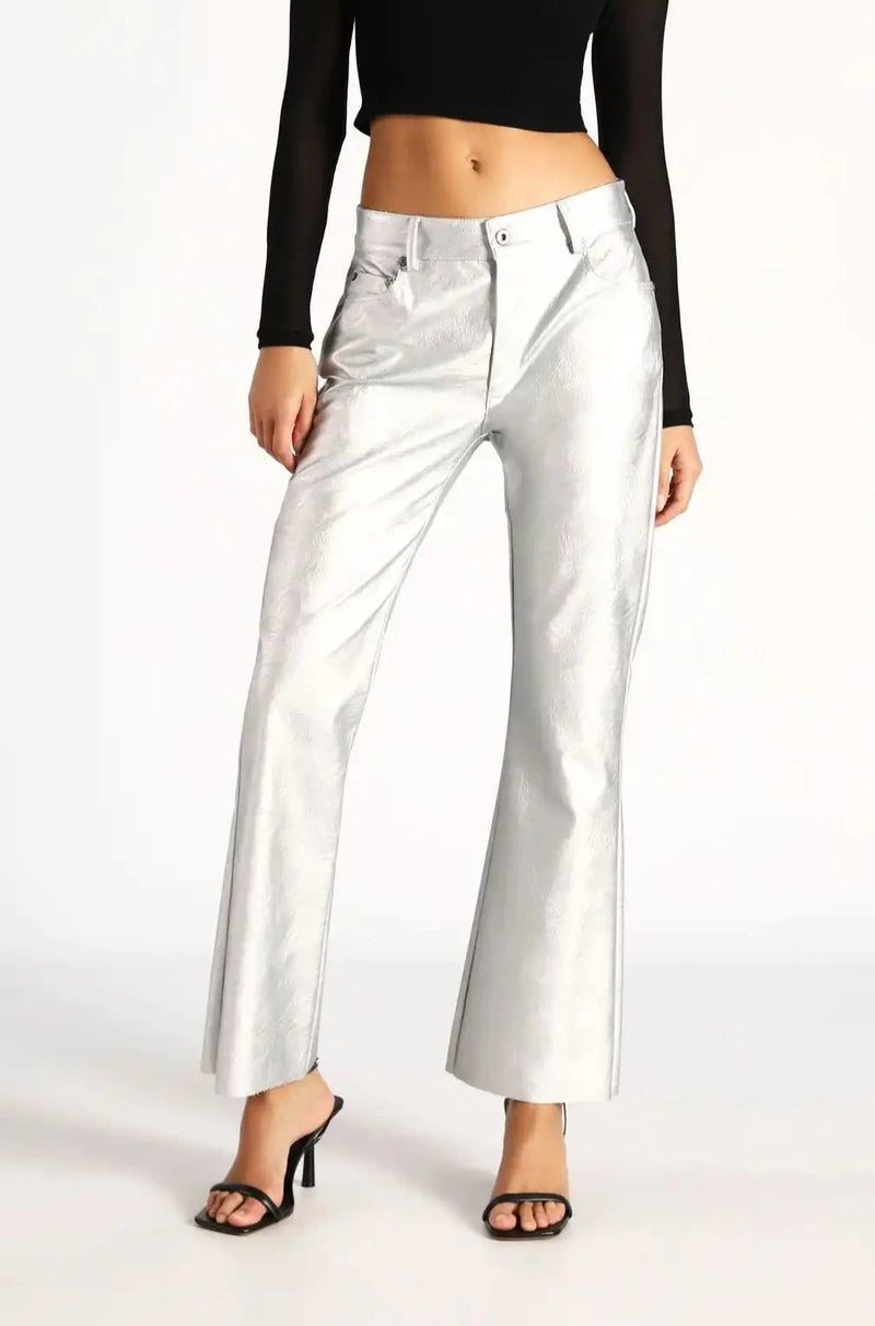 Pantalon Please 7/8 effet cuir Argento