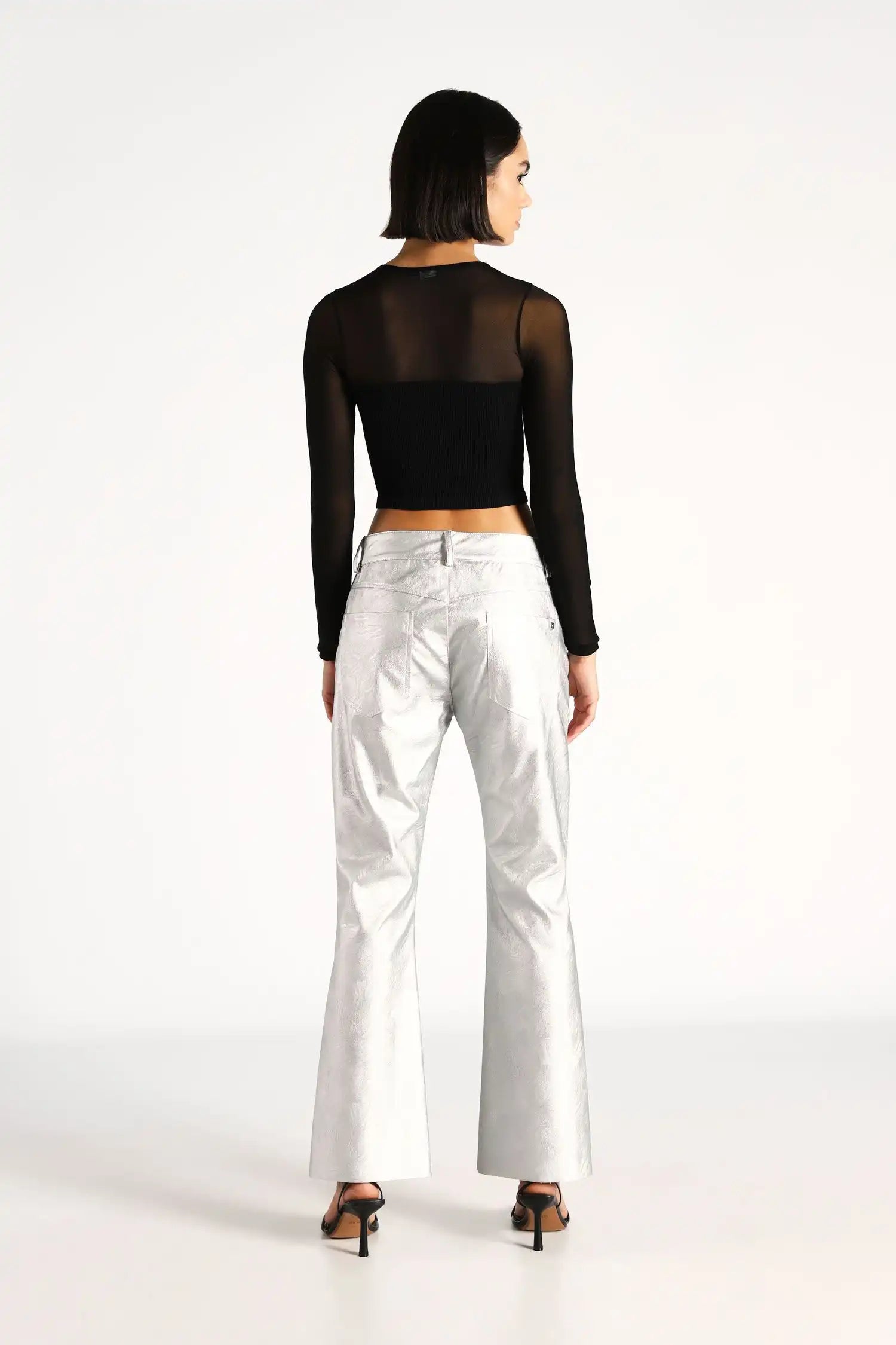 Pantalon PLEASE 7 8 effet cuir Argento Livraison GRATUITE Boutique Access Nykita