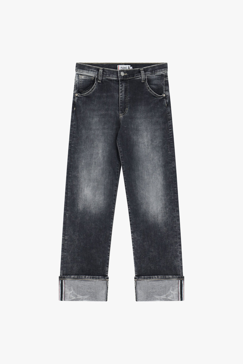 Jean Please larges revers Nero Denim