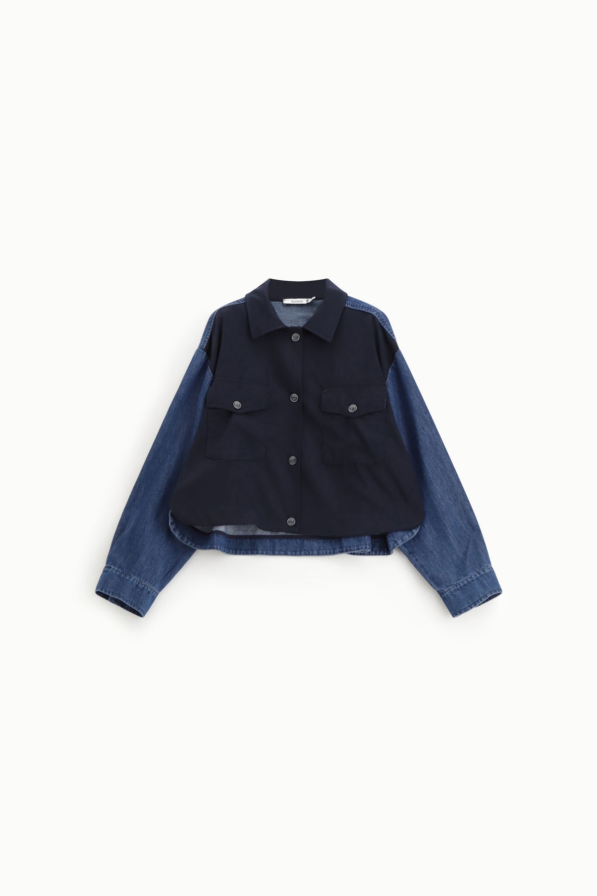 Veste en jean Please avec boutons contrastes Blu