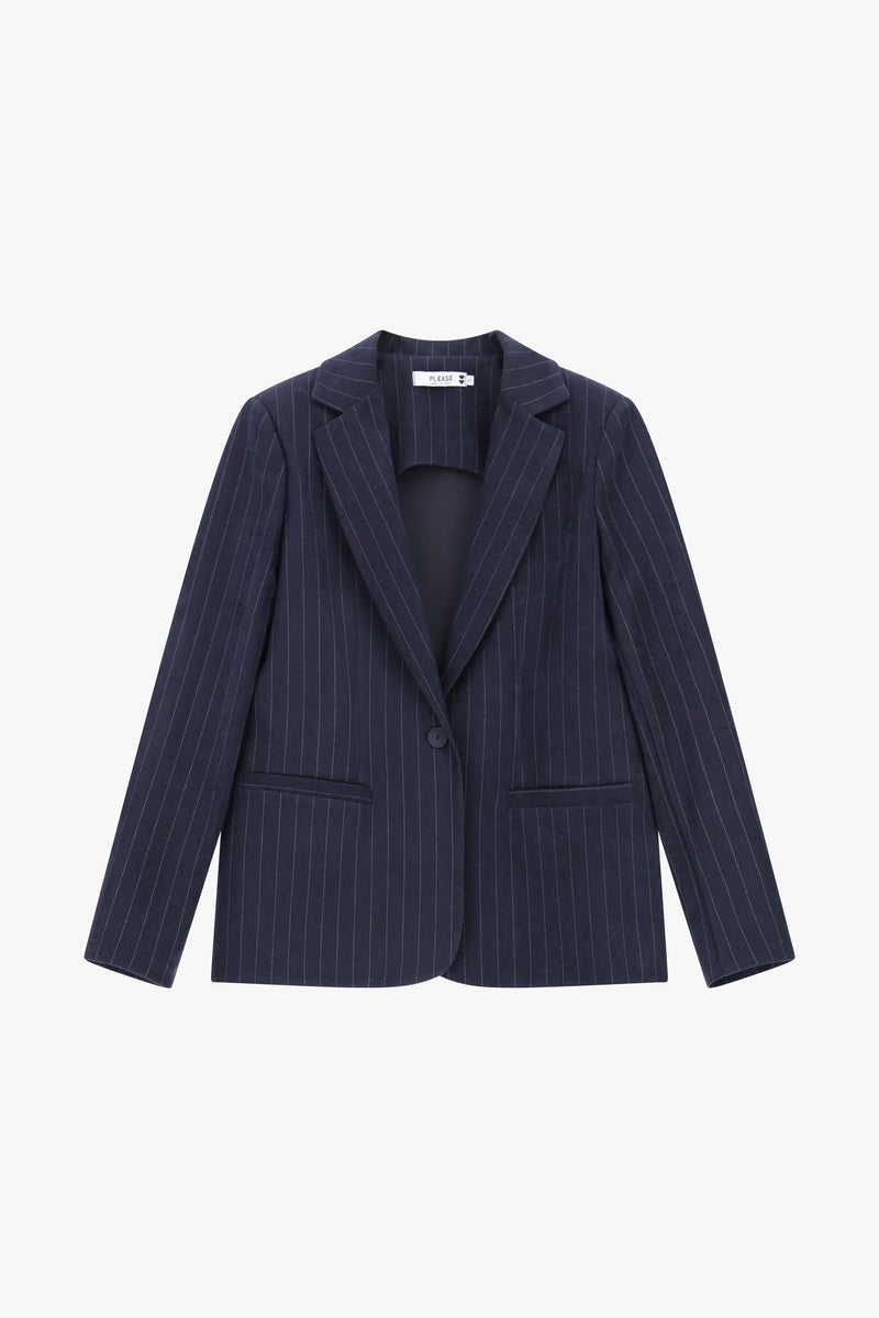 Veste de tailleur Please en velours ras rayures Blu
