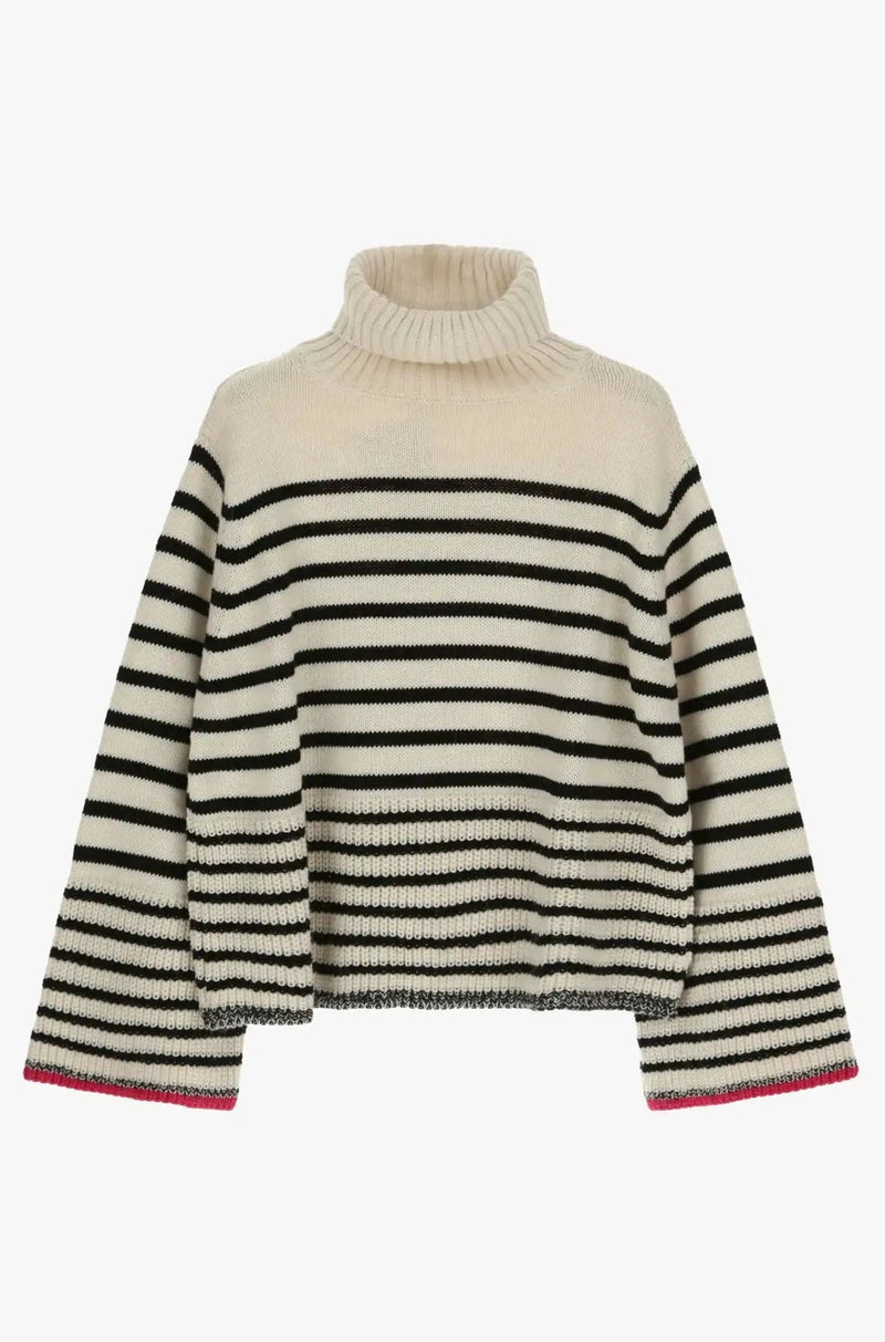 Pull Dixie à rayures Panna/Nero
