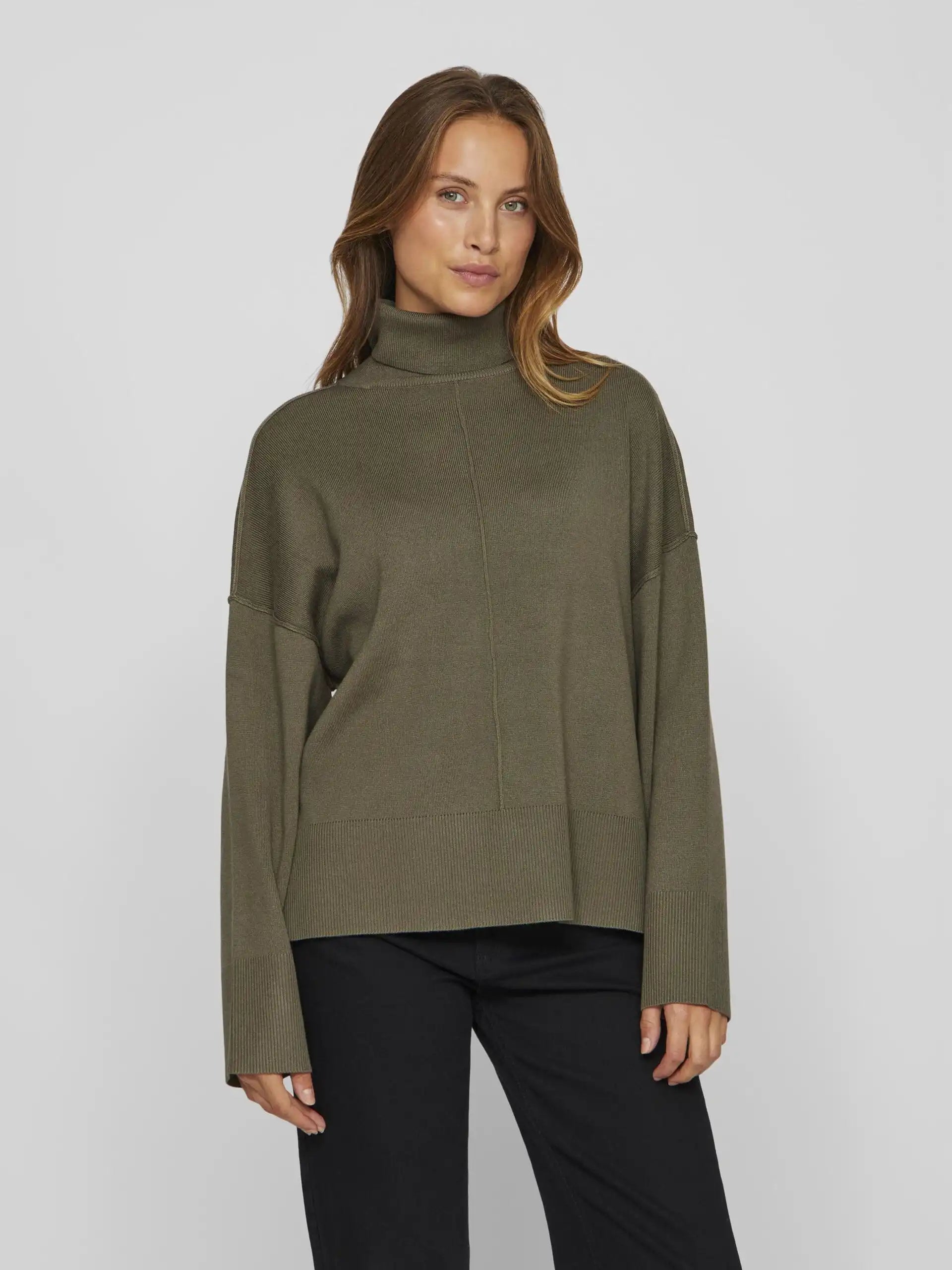 Pull VILA Viostria Dusty Olive Livraison GRATUITE Boutique Access Nykita