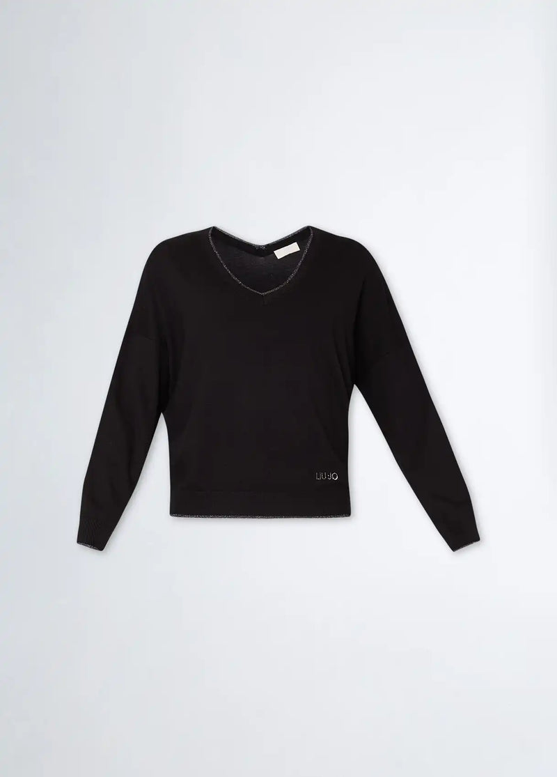Pull Liu Jo col V Ecoconçu Nero