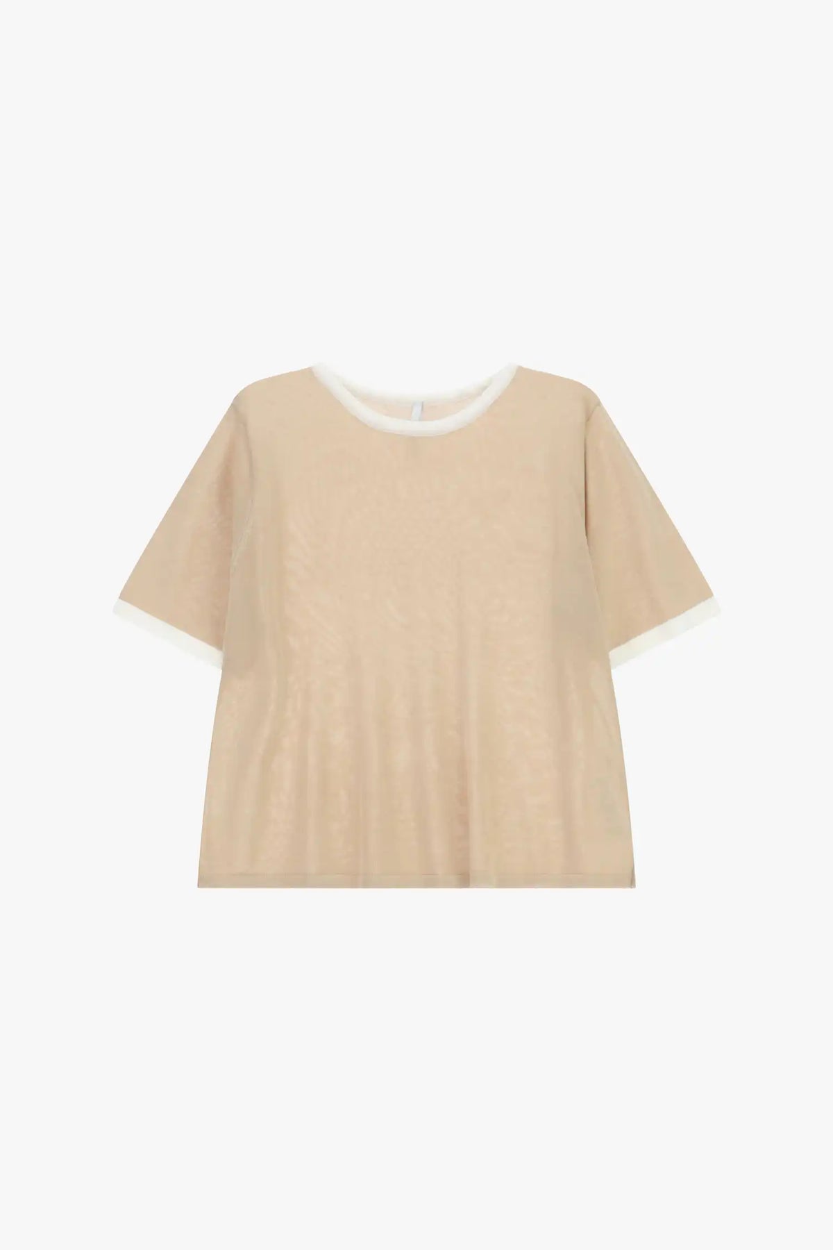 T-shirt Imperial col contrasté Beige