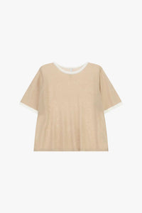 T-shirt Imperial col contrasté Beige