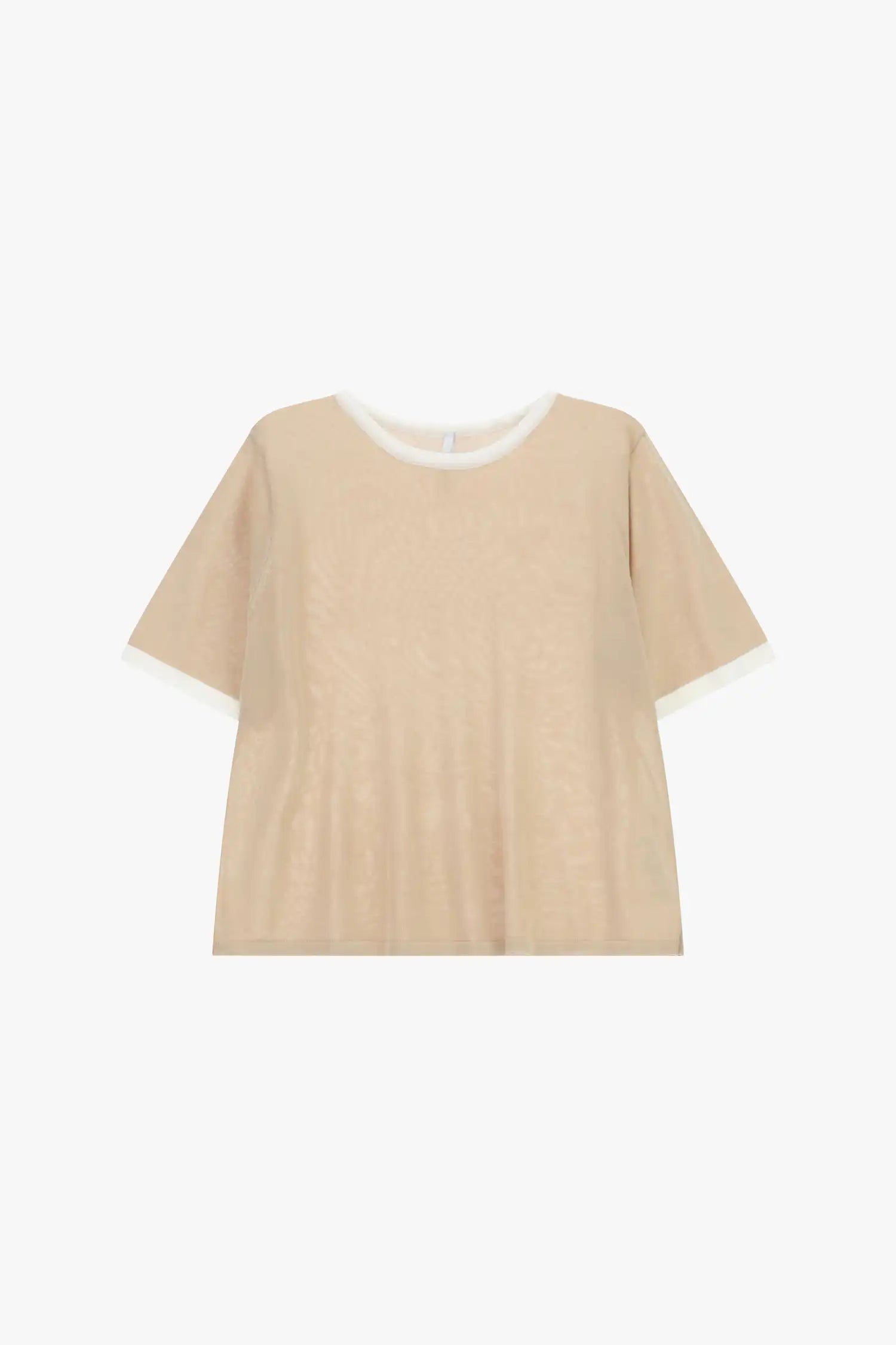T-shirt Imperial col contrasté Beige