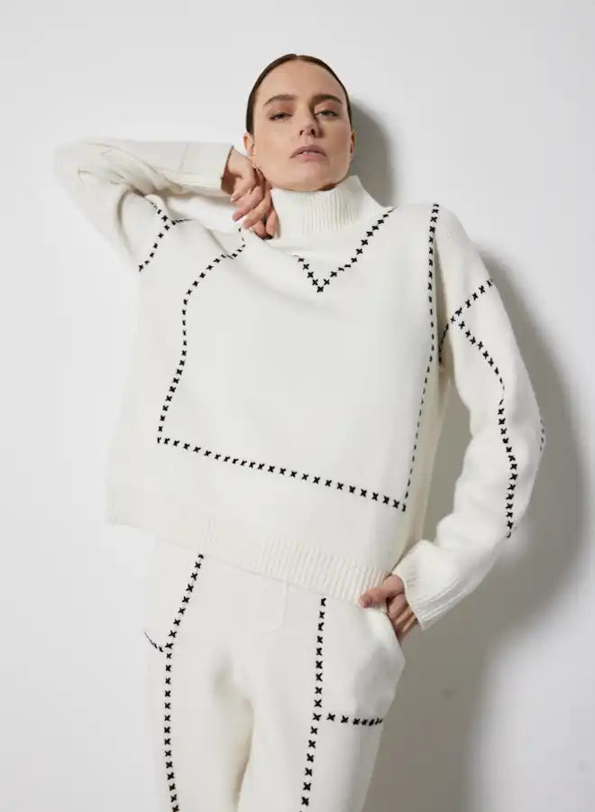 Pull Notshy Bogla Ecru/Noir
