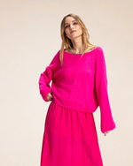 Pull oversize Karma Koma Lauper Rose Fluo