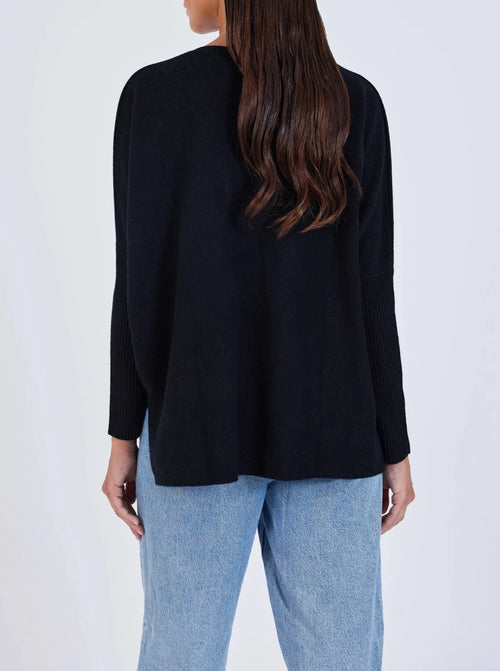 Pull poncho Notshy Faustine Noir