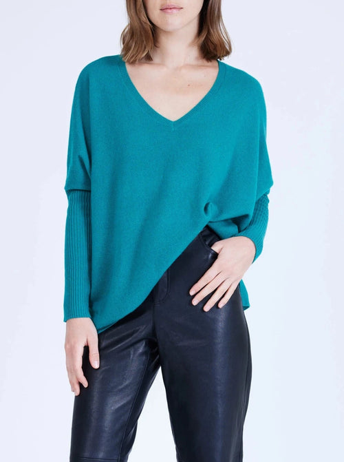 Pull poncho Notshy Faustine Emeraude
