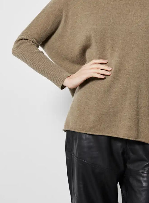 Pull poncho Notshy Faustine Camel Chiné