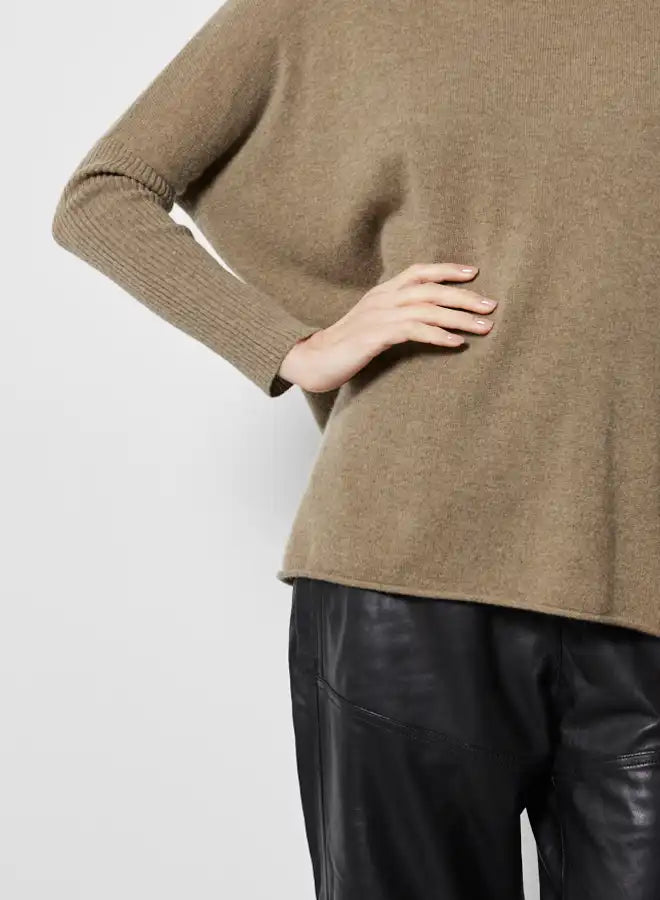 Pull poncho Notshy Faustine Camel Chiné