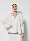 Pull poncho Notshy Anushka Ecru/Noir